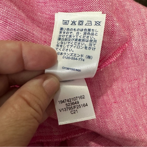 Lands’ End Heathered Pink Sleeveless A-Line 100% Linen Dress Size 1X, 16W-18W - Picture 12 of 12